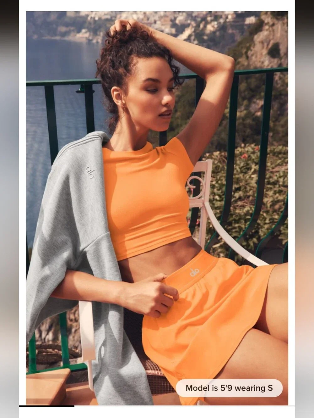 ALO Yoga Match Point Tennis Skirt in Satsuma Breeze Orange 🧡 💯 Authentic